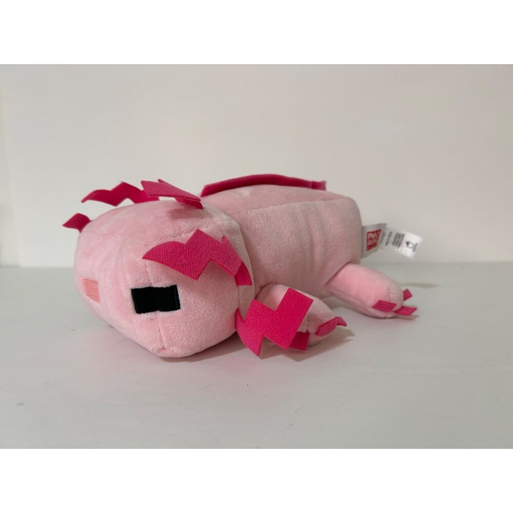 Mojang Mattel Studios Minecraft Axolotl Pink Plush Stuffed Animal Official Toy